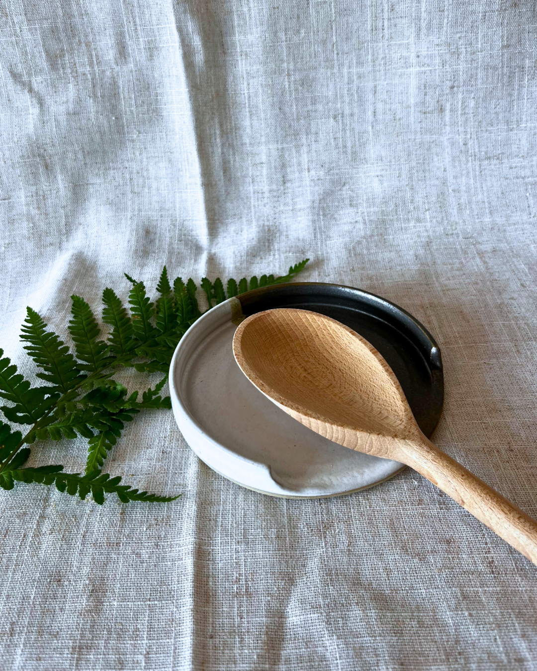 Handmade Forest style Ceramic spoon rest