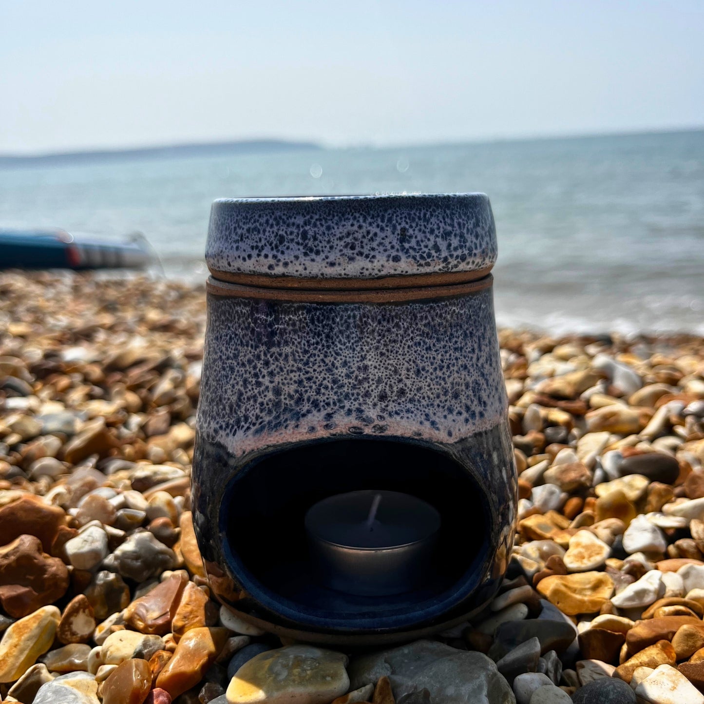 Handmade Coastal Ceramic Wax Melt Burner, Tealight Oil Warmer
