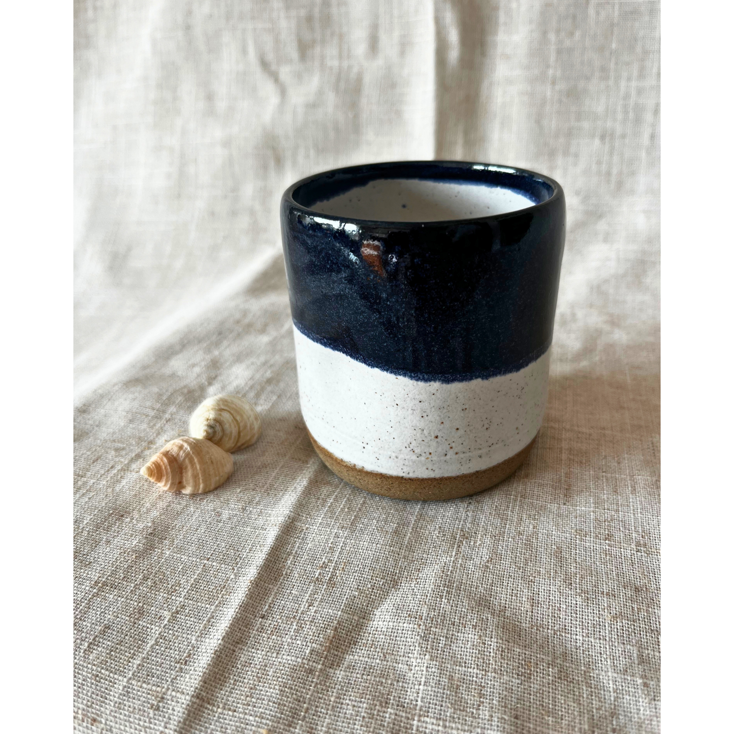 Handmade Coastal Harbour Ceramic Dimpled Tumbler