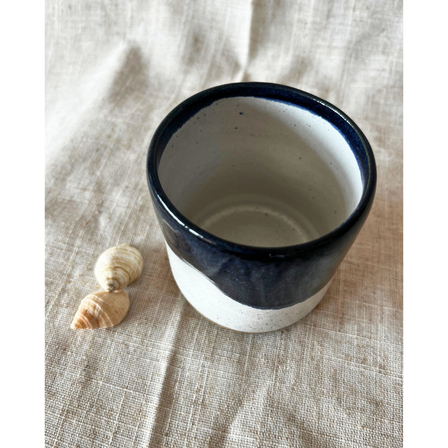 Handmade Coastal Harbour Ceramic Dimpled Tumbler