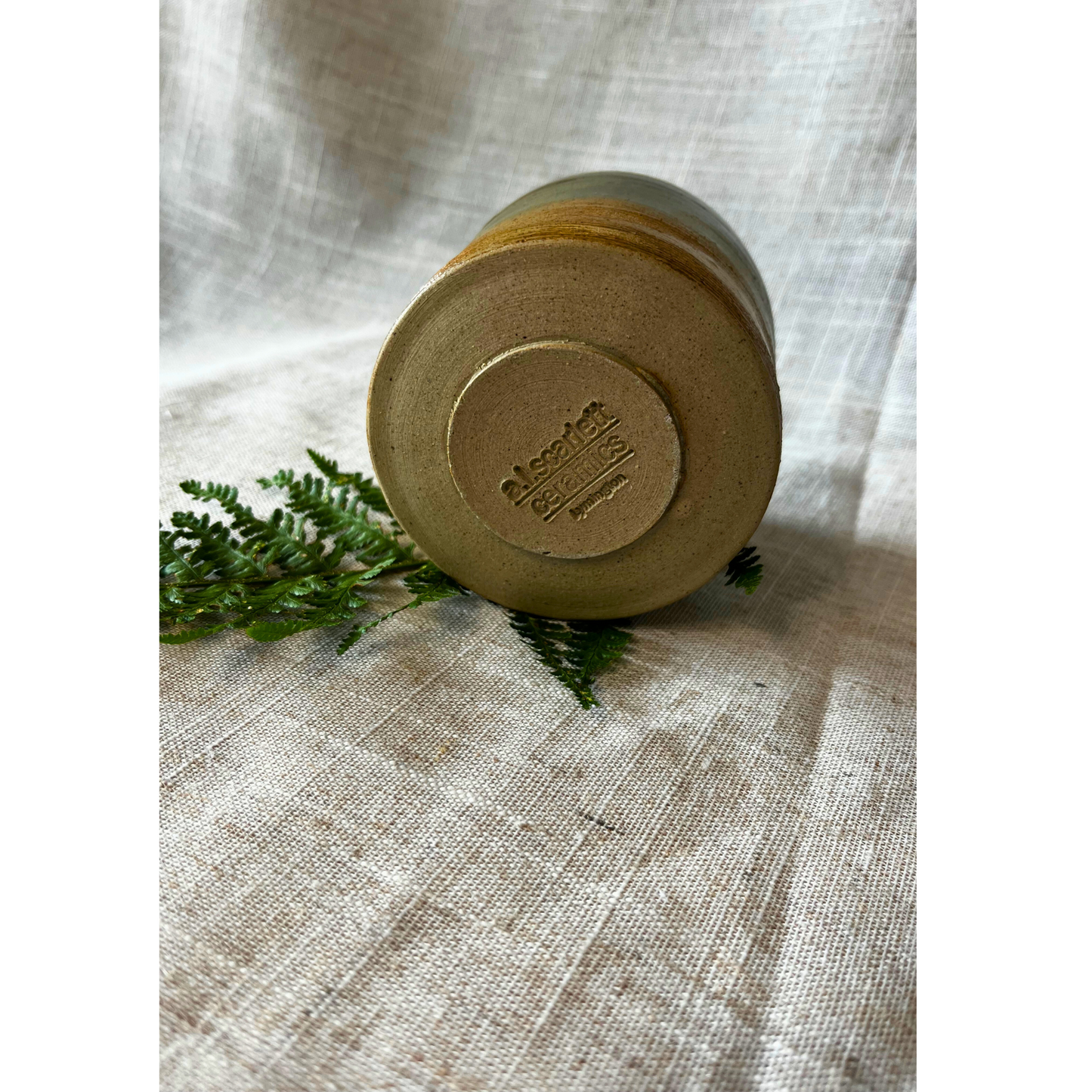 Handmade ceramic cup, Ceramic flat white tumbler, Rustic ceramic cup, Made in the UK