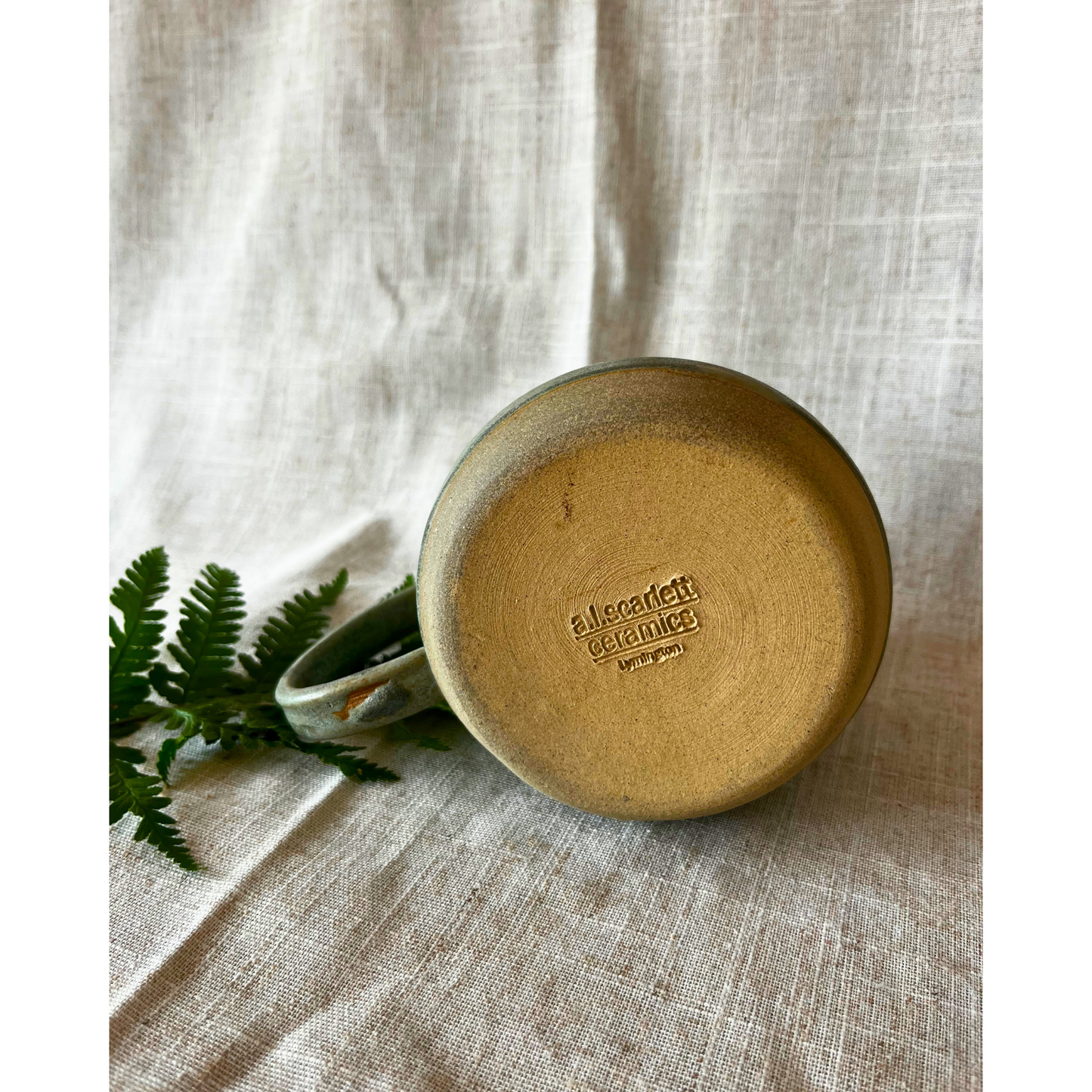 Handmade Forest Moss Ceramic Jug