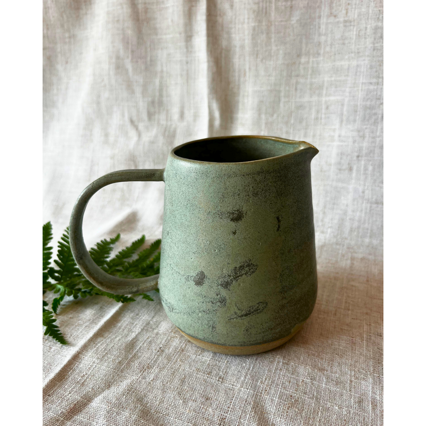 Handmade Forest Moss Ceramic Jug