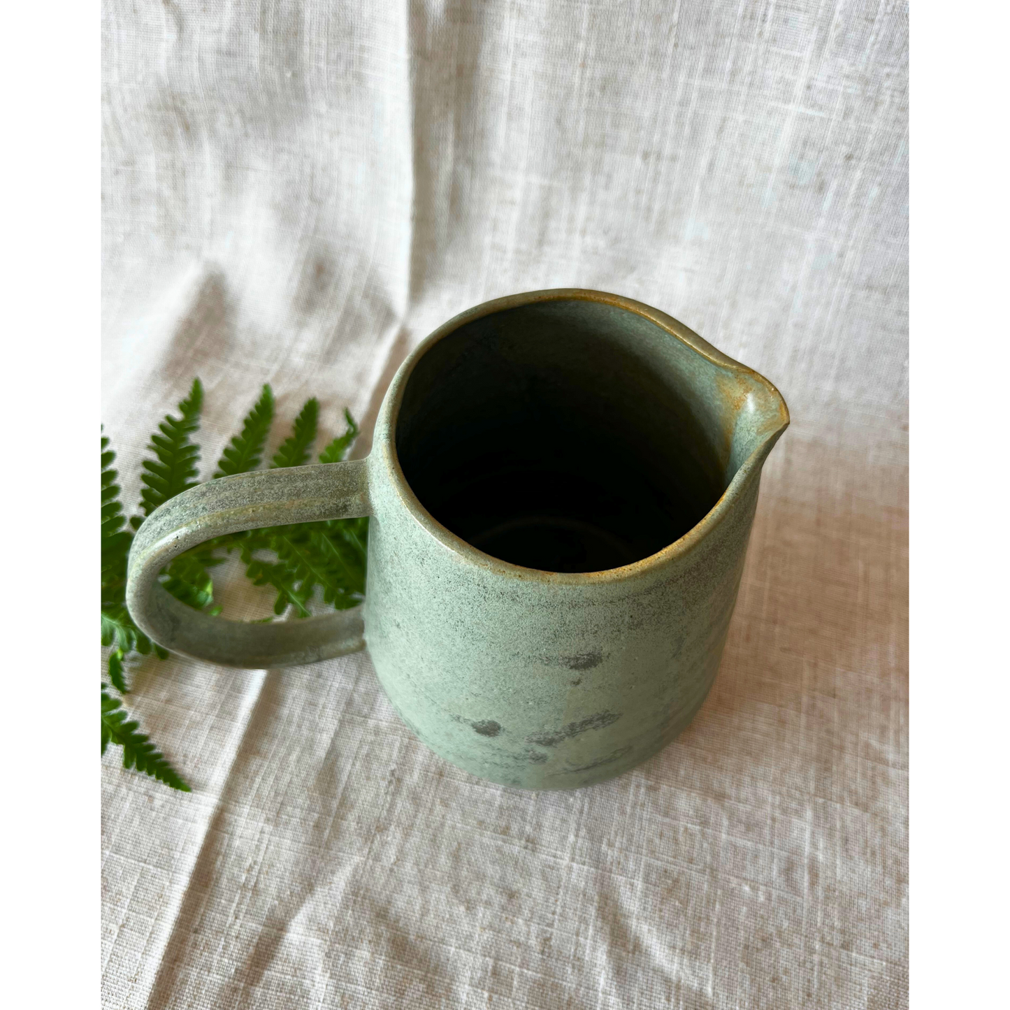 Handmade Forest Moss Ceramic Jug