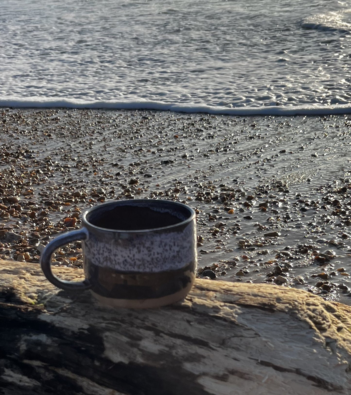 Handmade ceramic mug, Ocean pottery mug, coastal gift , UK Made