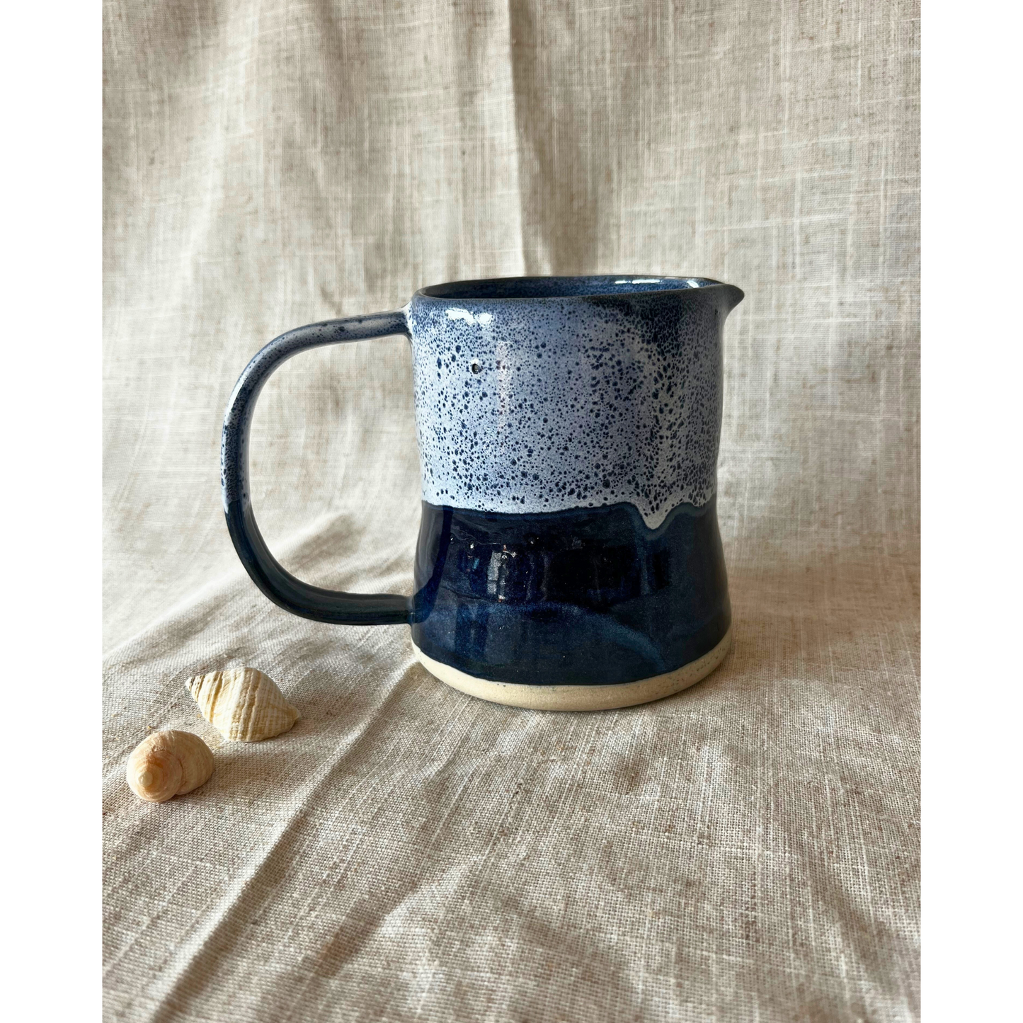 Ceramic Jug, blue stoneware jug, Beach Coastal Decor, UK made