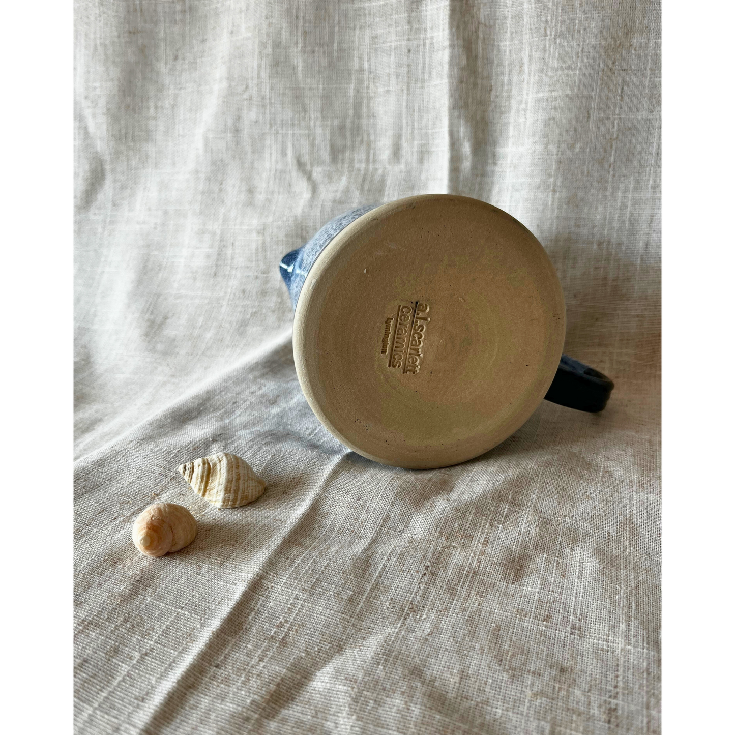 Ceramic Jug, blue stoneware jug, Beach Coastal Decor, UK made