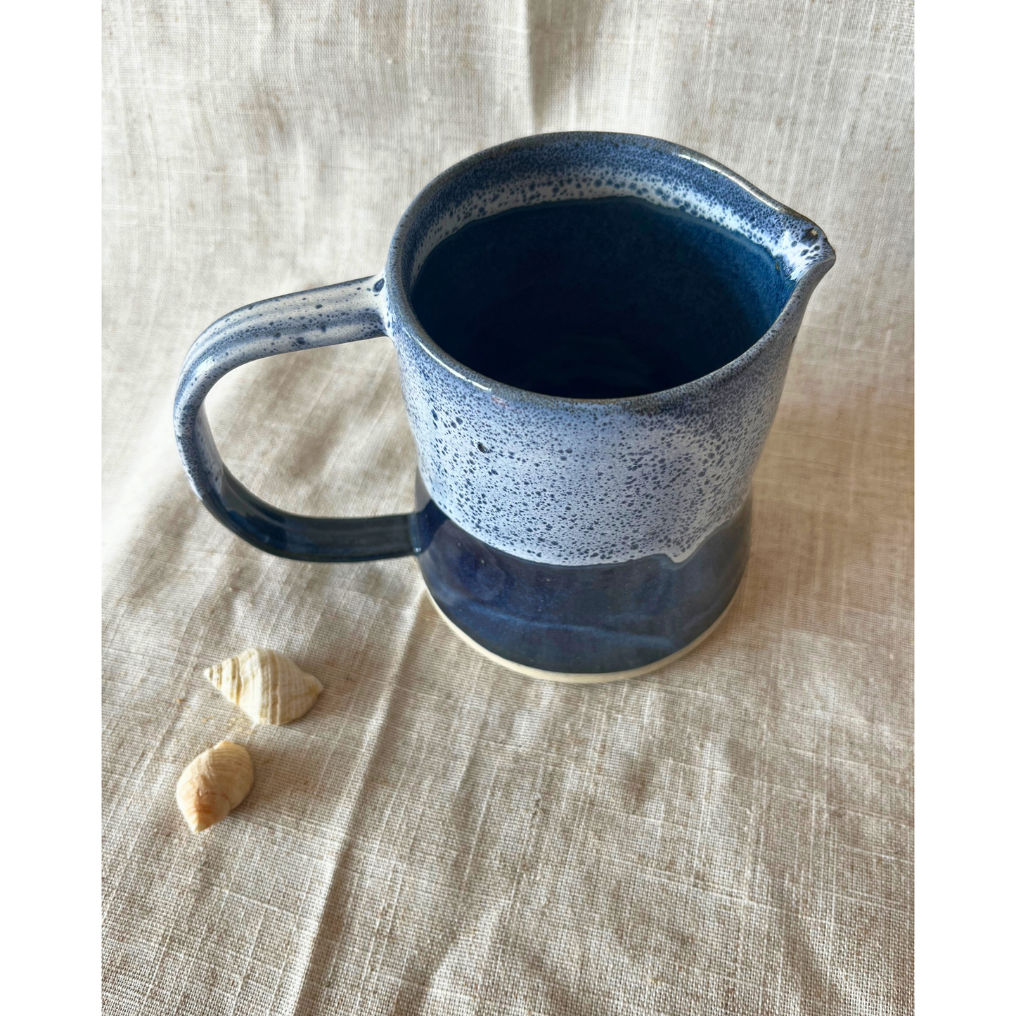 Ceramic Jug, blue stoneware jug, Beach Coastal Decor, UK made