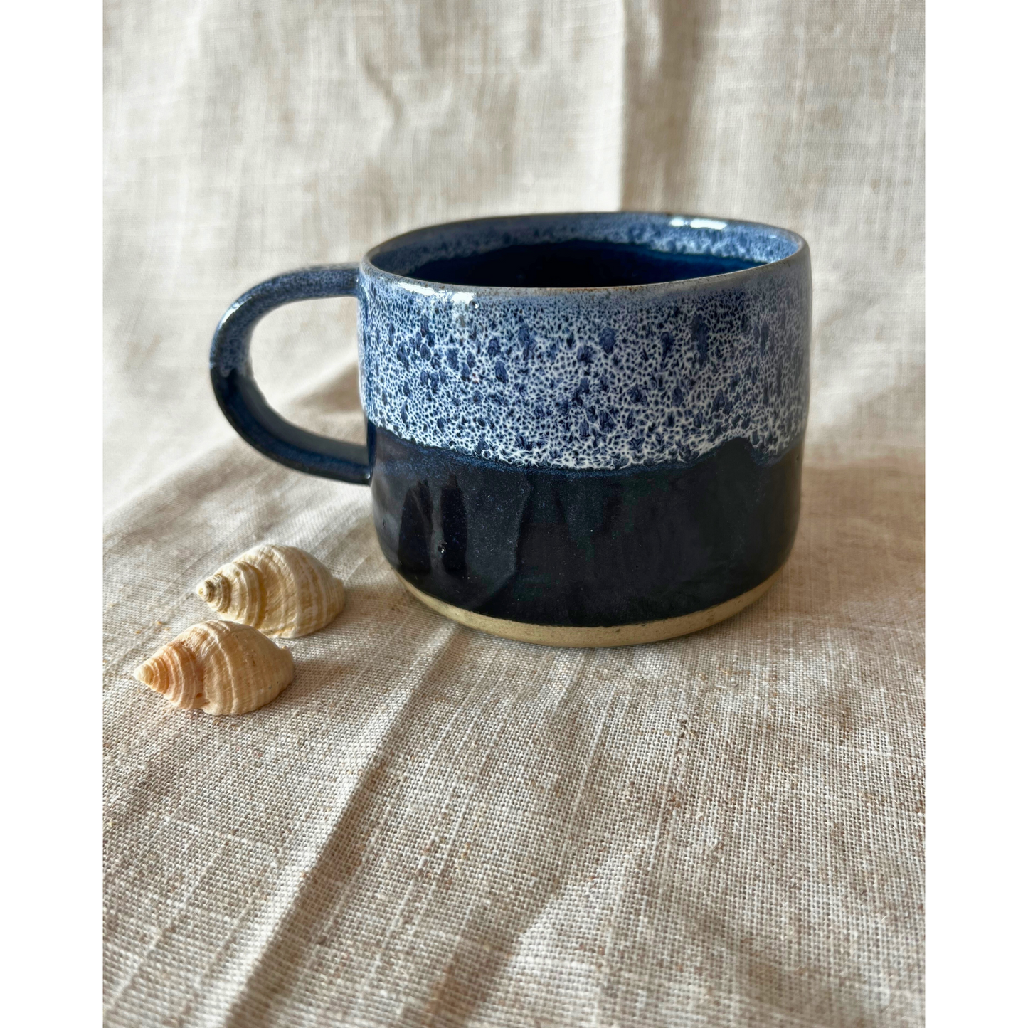 Handmade Coastal Sea Foam Ceramic Mug