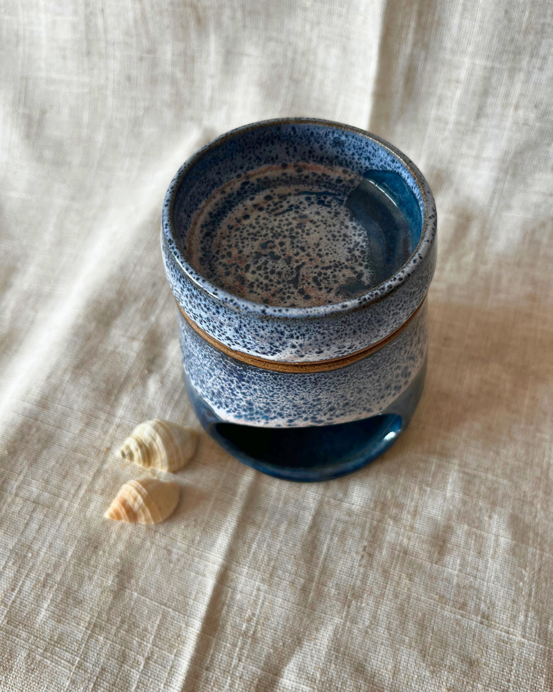 Handmade Coastal Sea Foam Ceramic Oil Burner