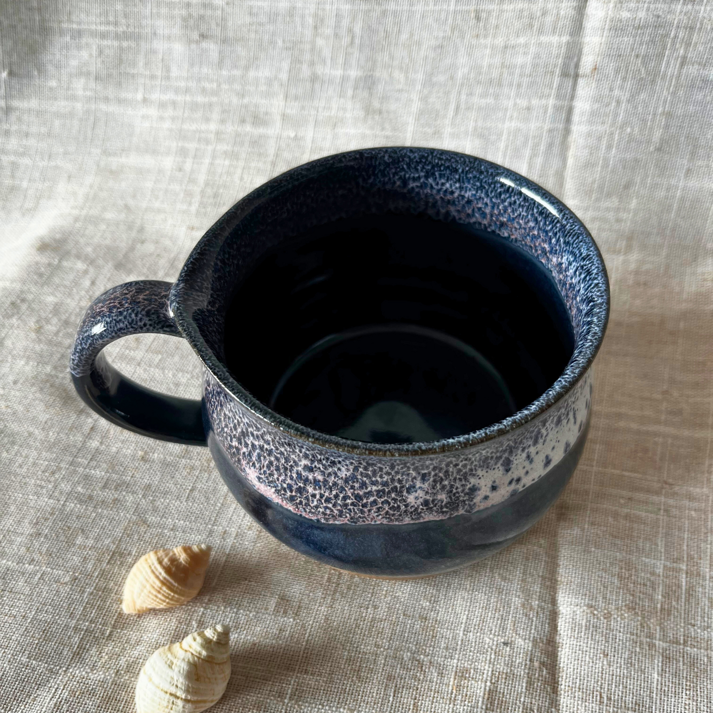 Ceramic Soup mug, large ceramic coffee mug, ocean themed gift, UK Made