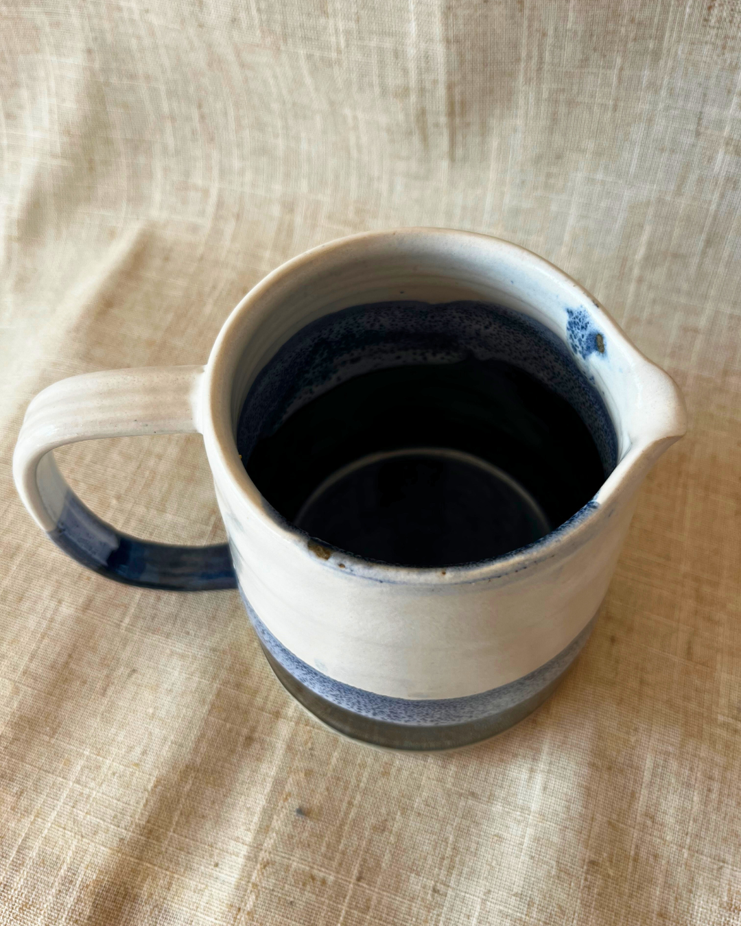 coastal jug, blue and white jug