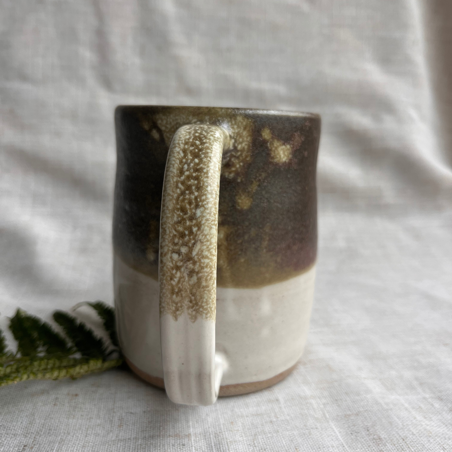 Forest Handmade Ceramic Tankard Light Green & White