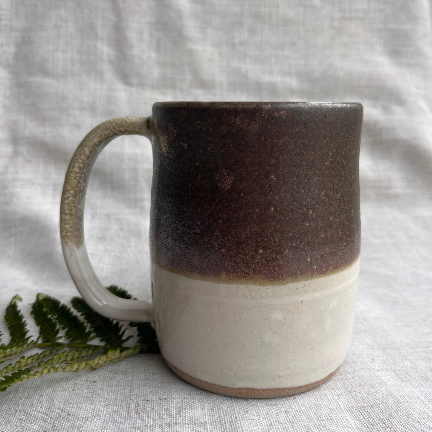 Forest Handmade Ceramic Tankard Light Green & White