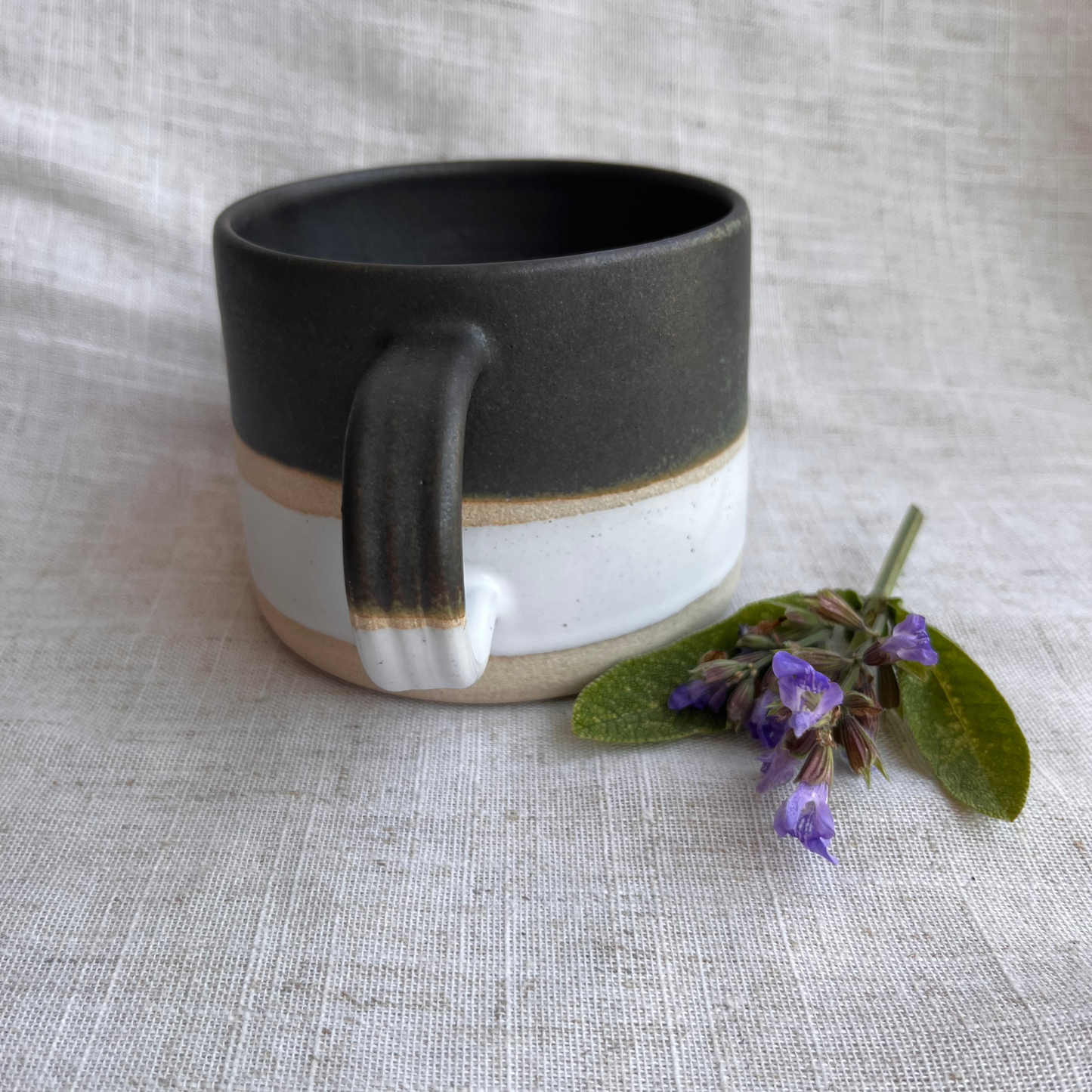Forest Handmade Ceramic Mug Green & White