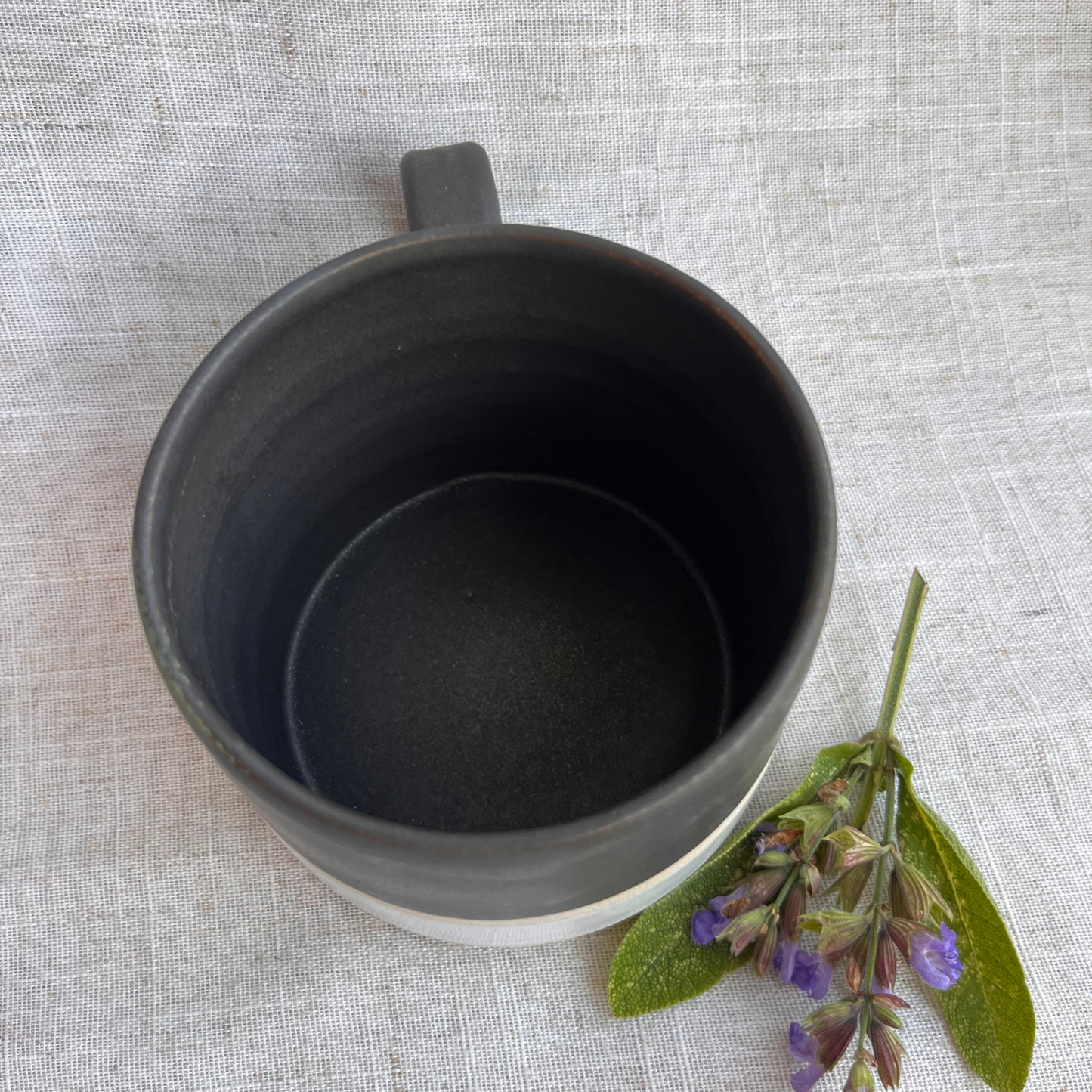 Forest Handmade Ceramic Mug Green & White