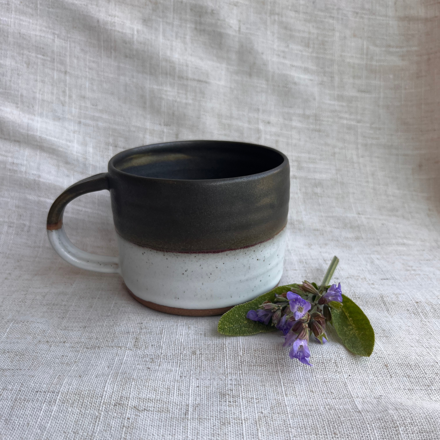 Forest Handmade Ceramic Mug Green & White