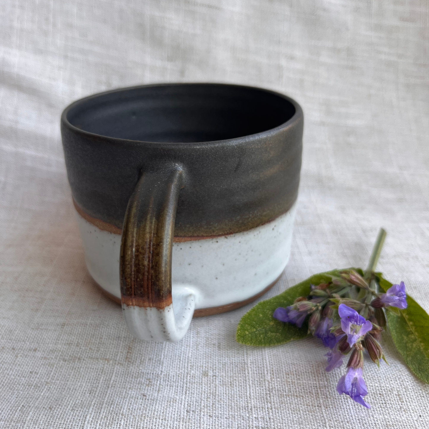 Forest Handmade Ceramic Mug Green & White