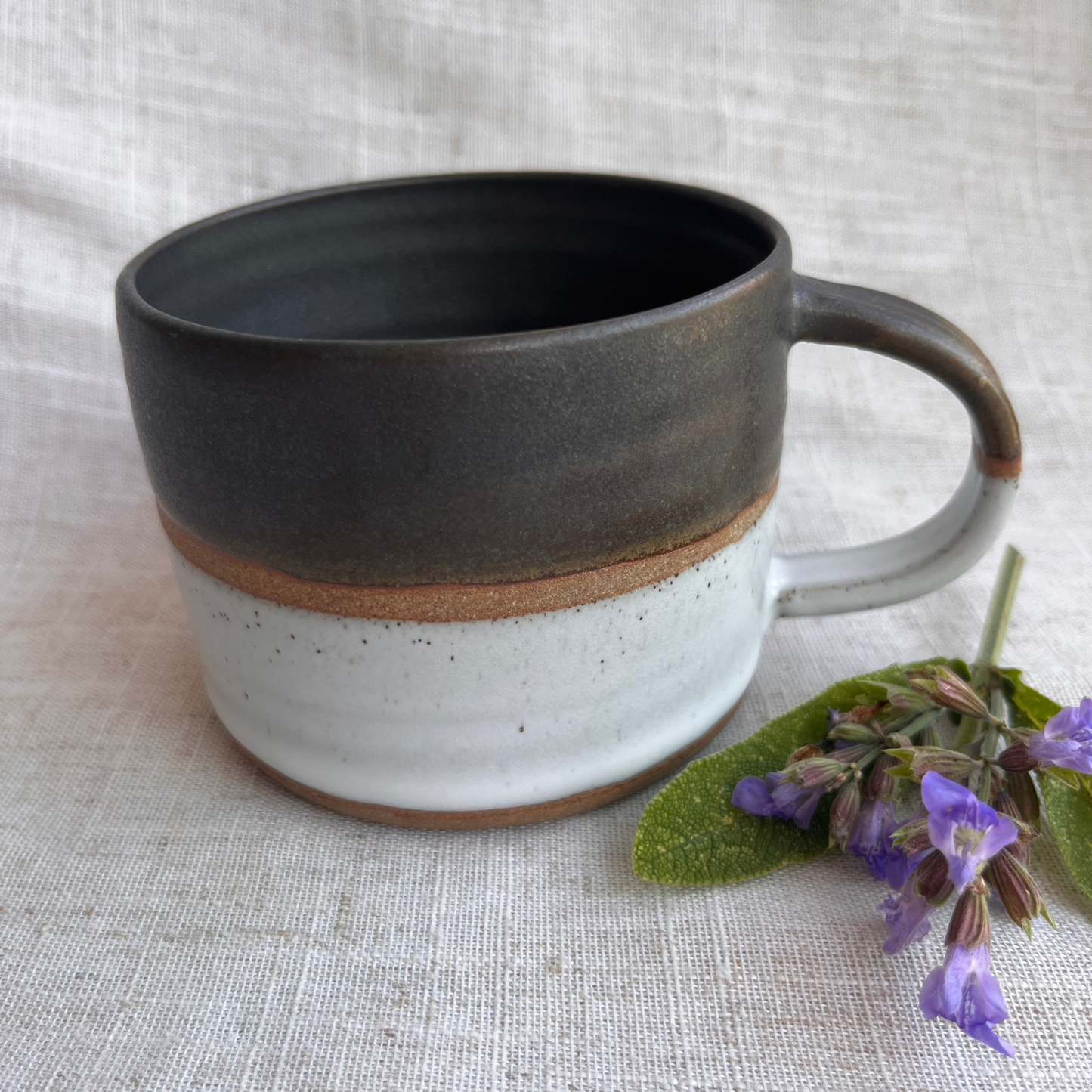 Forest Handmade Ceramic Mug Green & White
