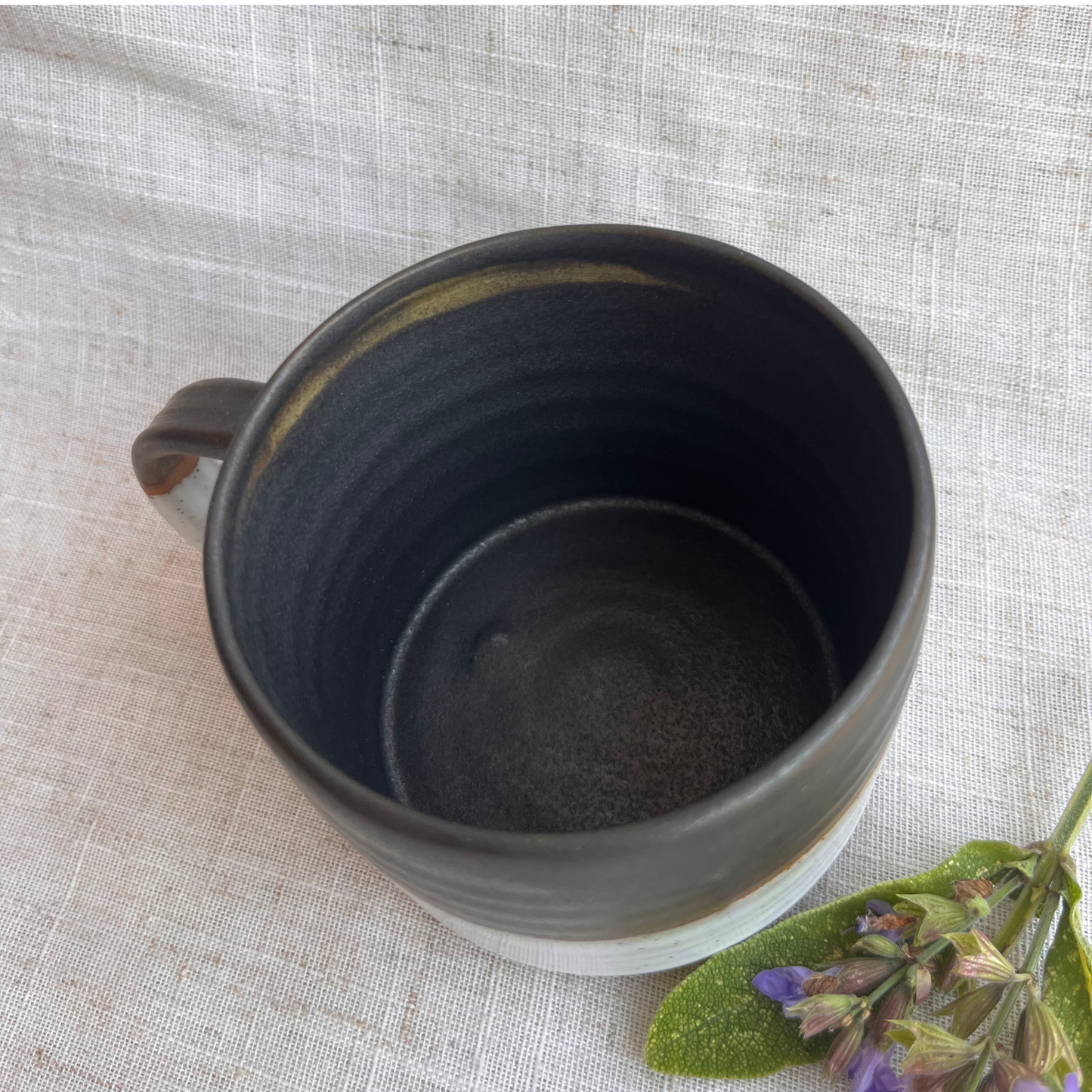Forest Handmade Ceramic Mug Green & White
