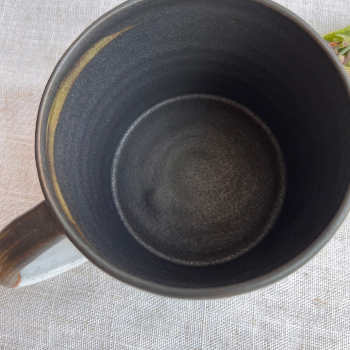 Forest Handmade Ceramic Mug Green & White