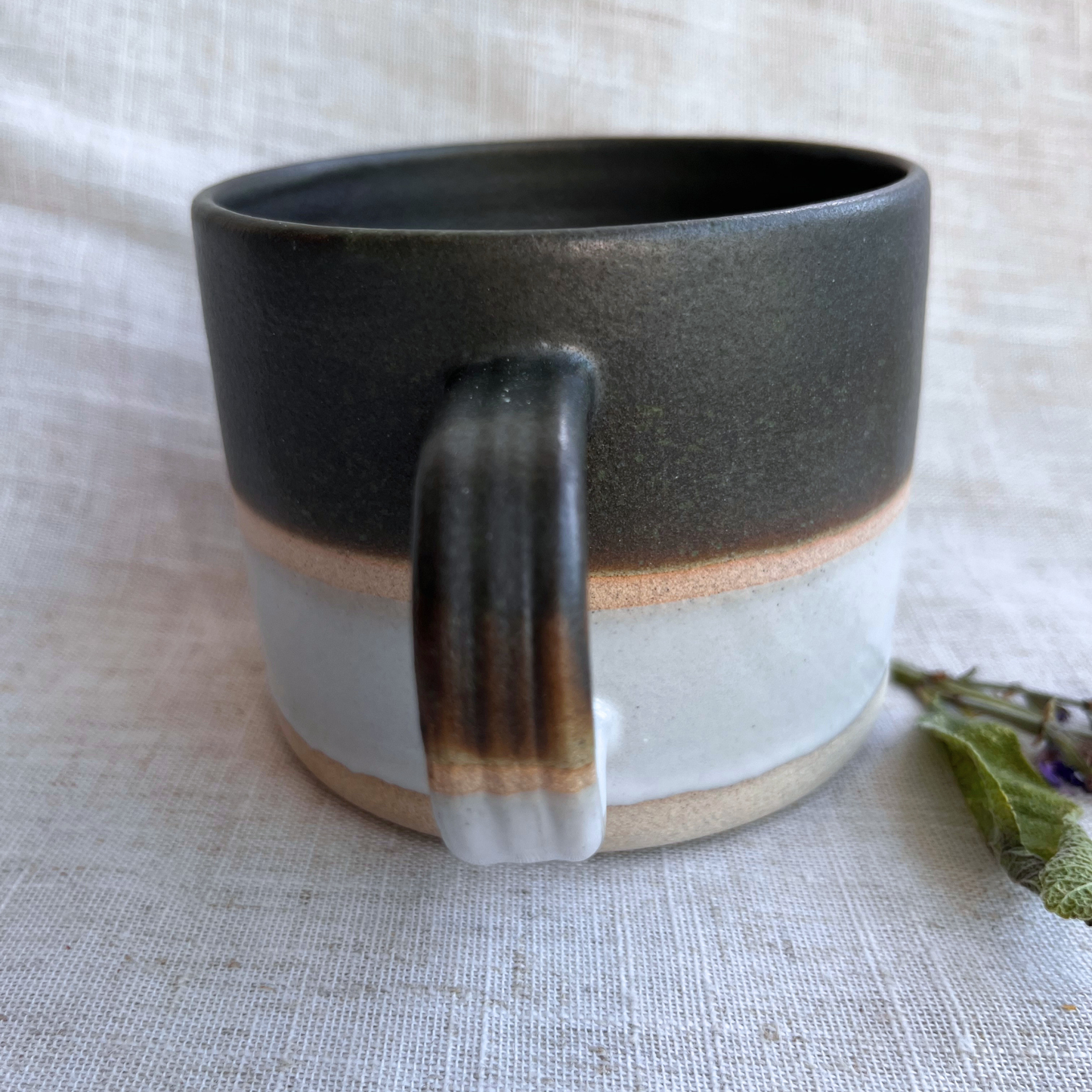 Forest Handmade Ceramic Mug Green & White
