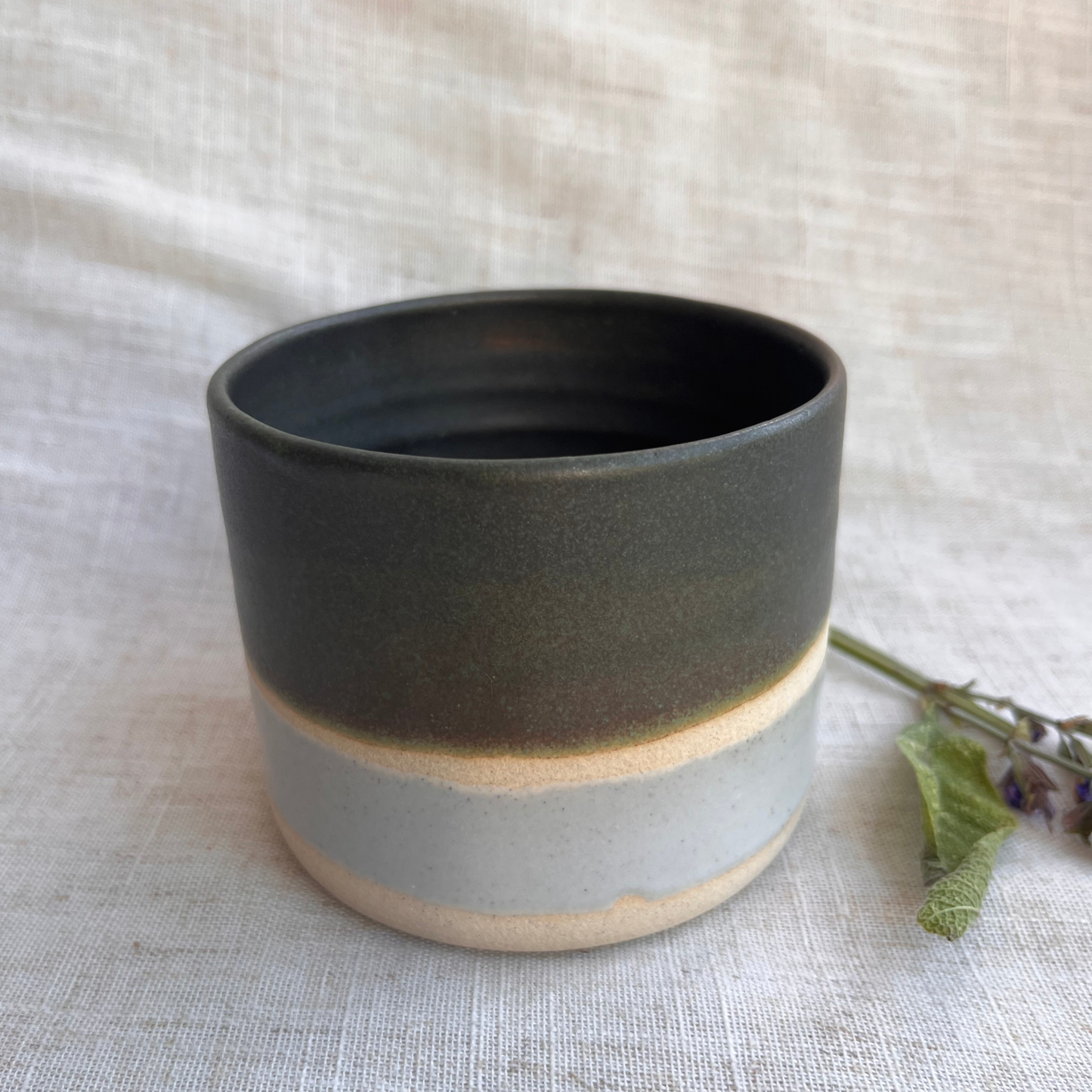 Forest Handmade Ceramic Mug Green & White
