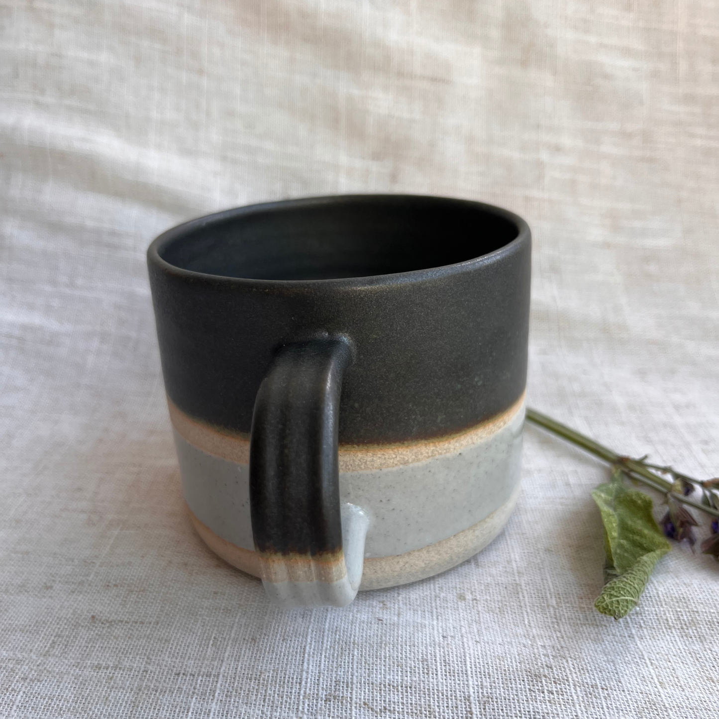 Forest Handmade Ceramic Mug Green & White