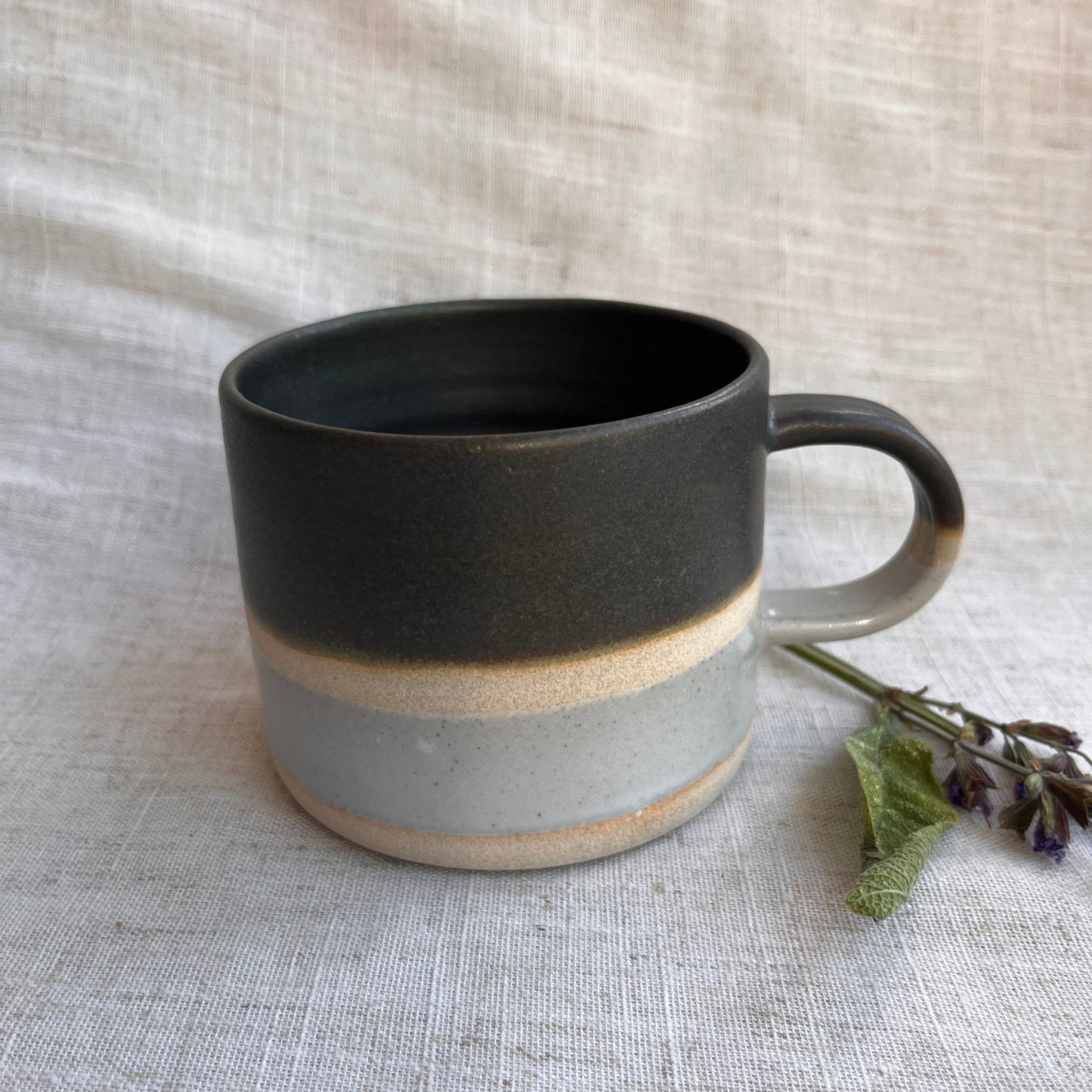 Forest Handmade Ceramic Mug Green & White
