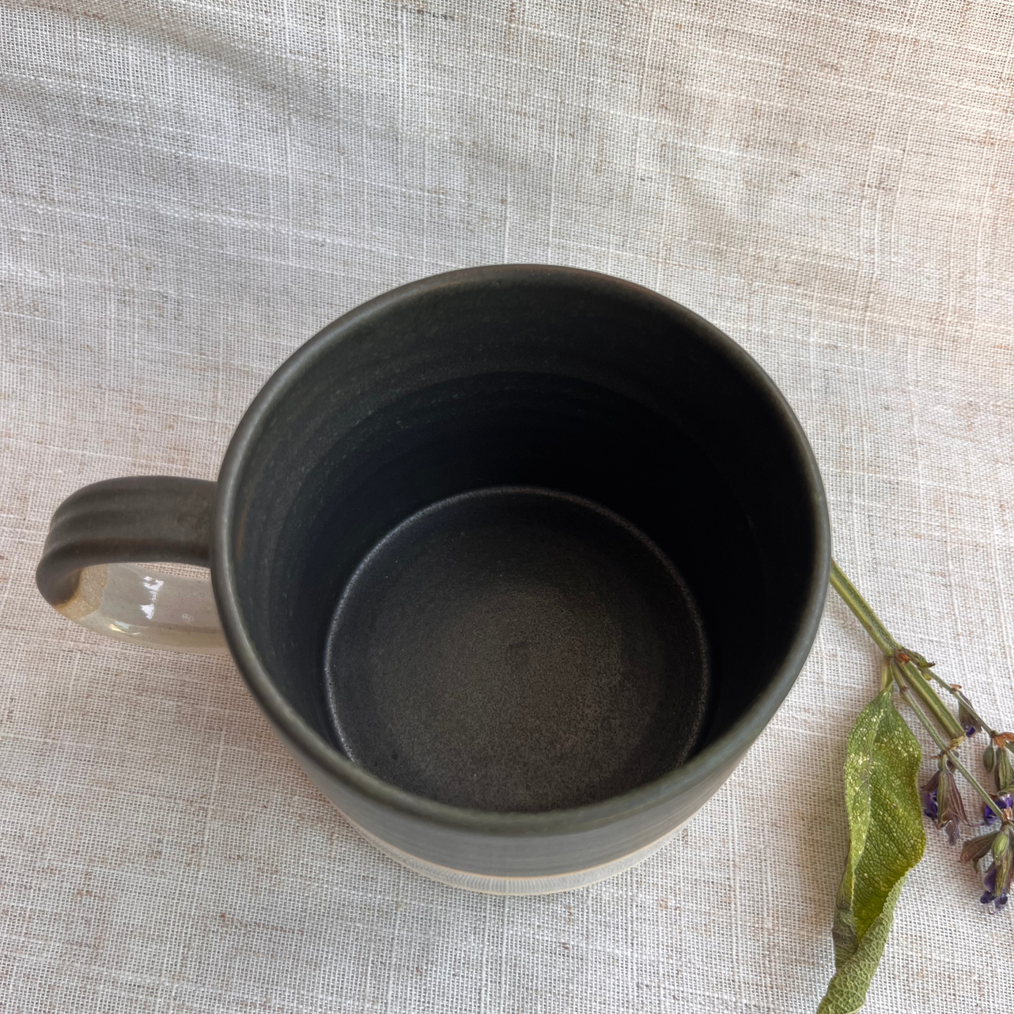 Forest Handmade Ceramic Mug Green & White
