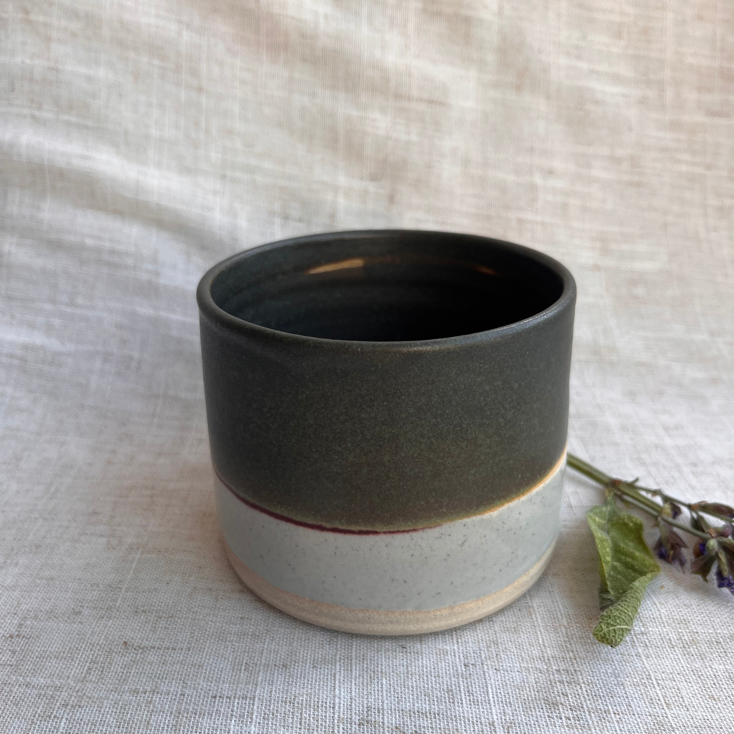 Forest Handmade Ceramic Mug Green & White