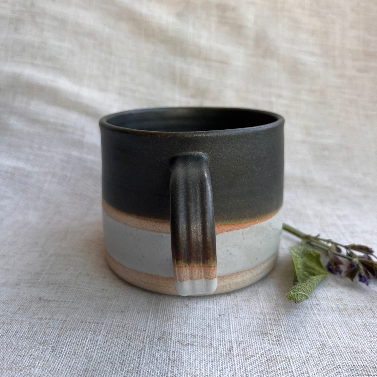 Forest Handmade Ceramic Mug Green & White