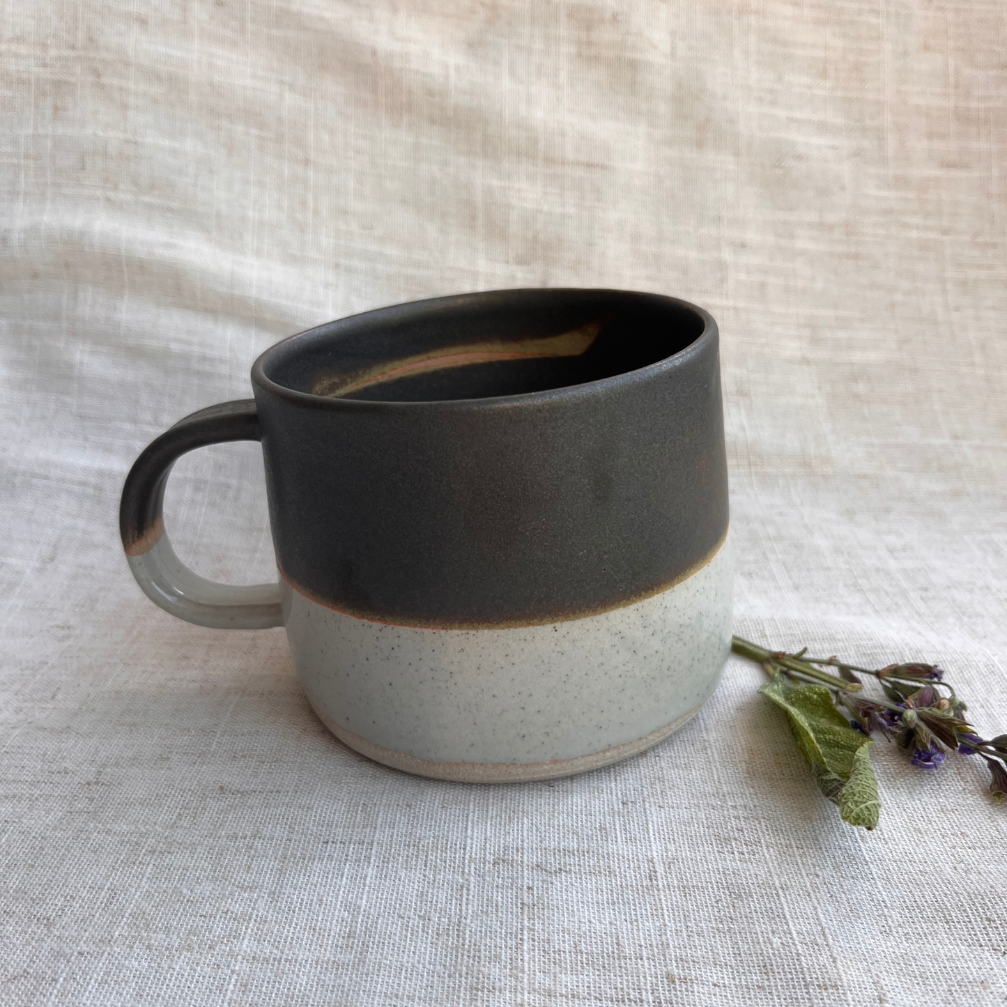 Forest Handmade Ceramic Mug Green & White