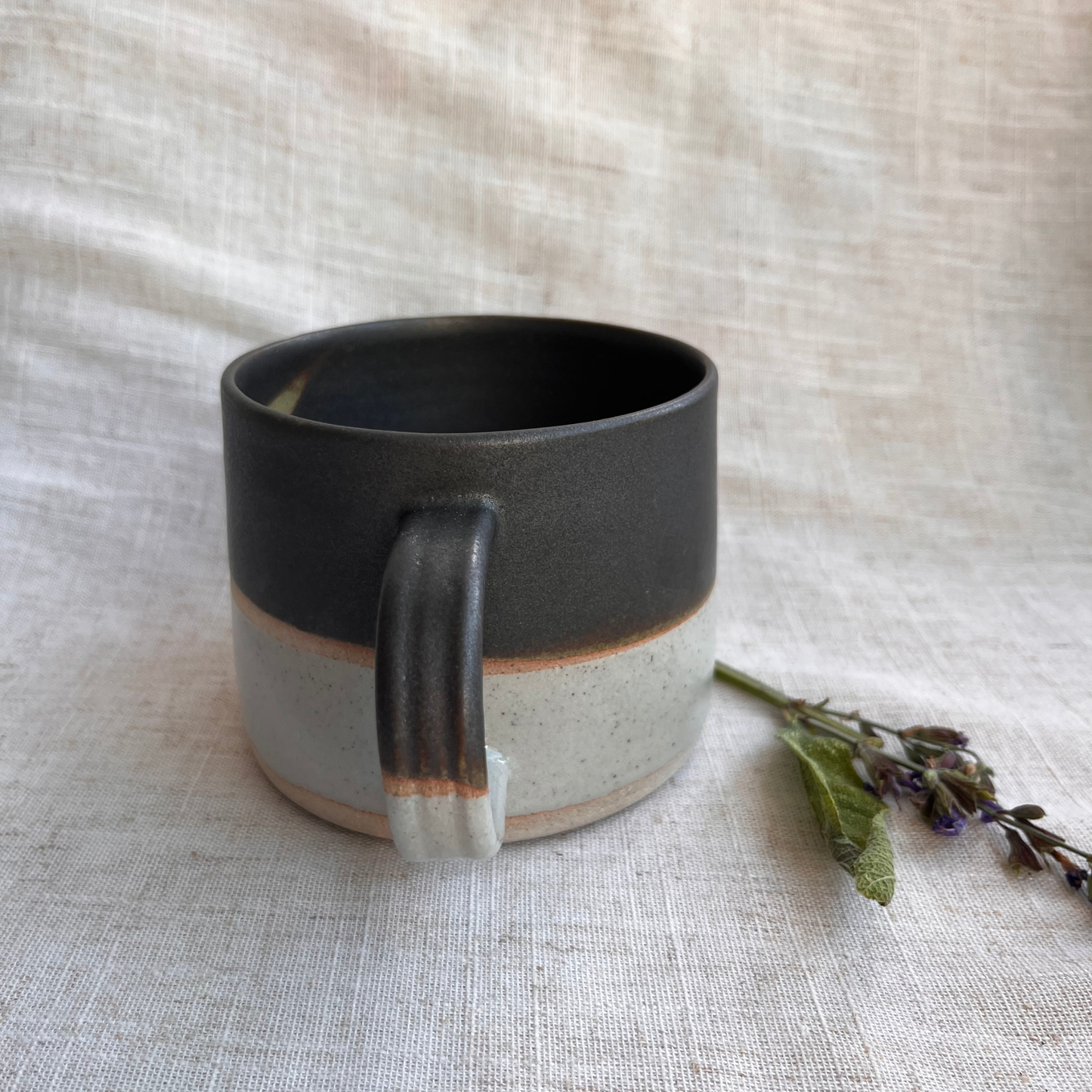 Forest Handmade Ceramic Mug Green & White