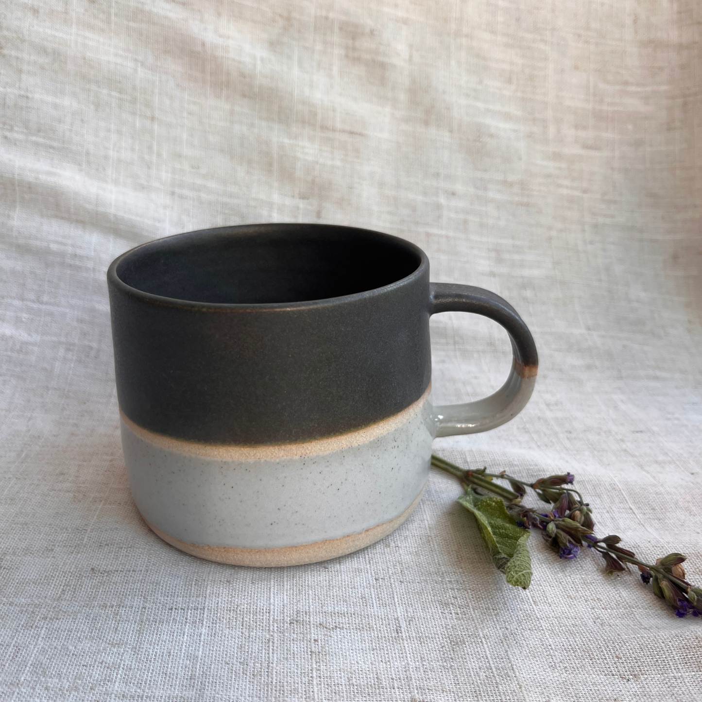 Forest Handmade Ceramic Mug Green & White