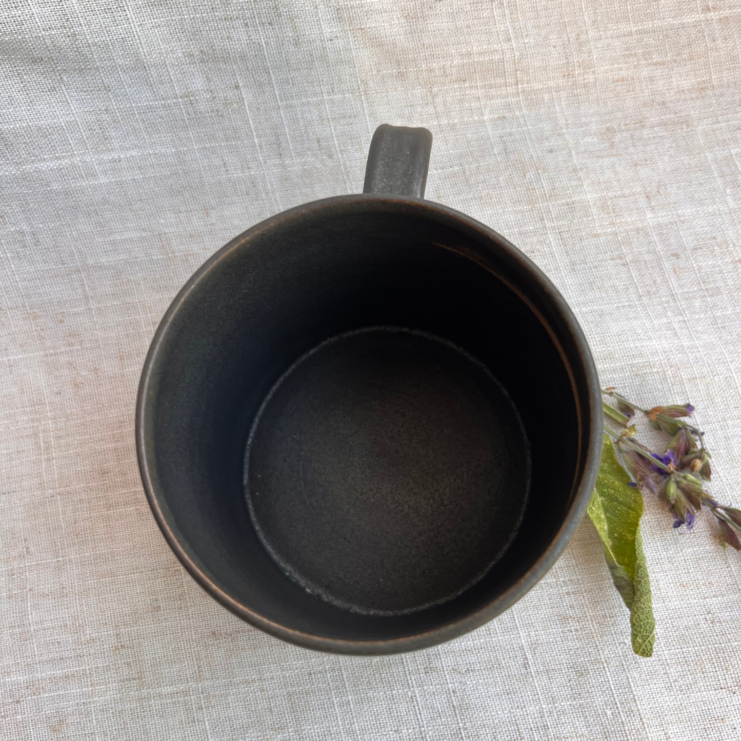 Forest Handmade Ceramic Mug Green & White