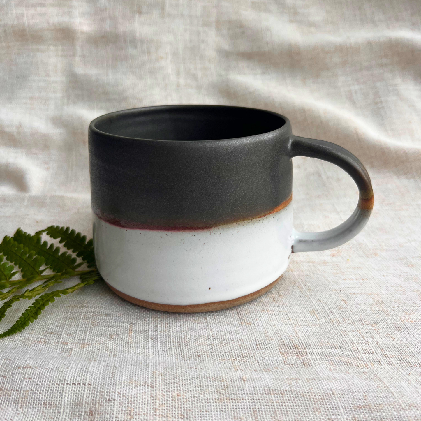 Forest Handmade Ceramic Mug Green & White