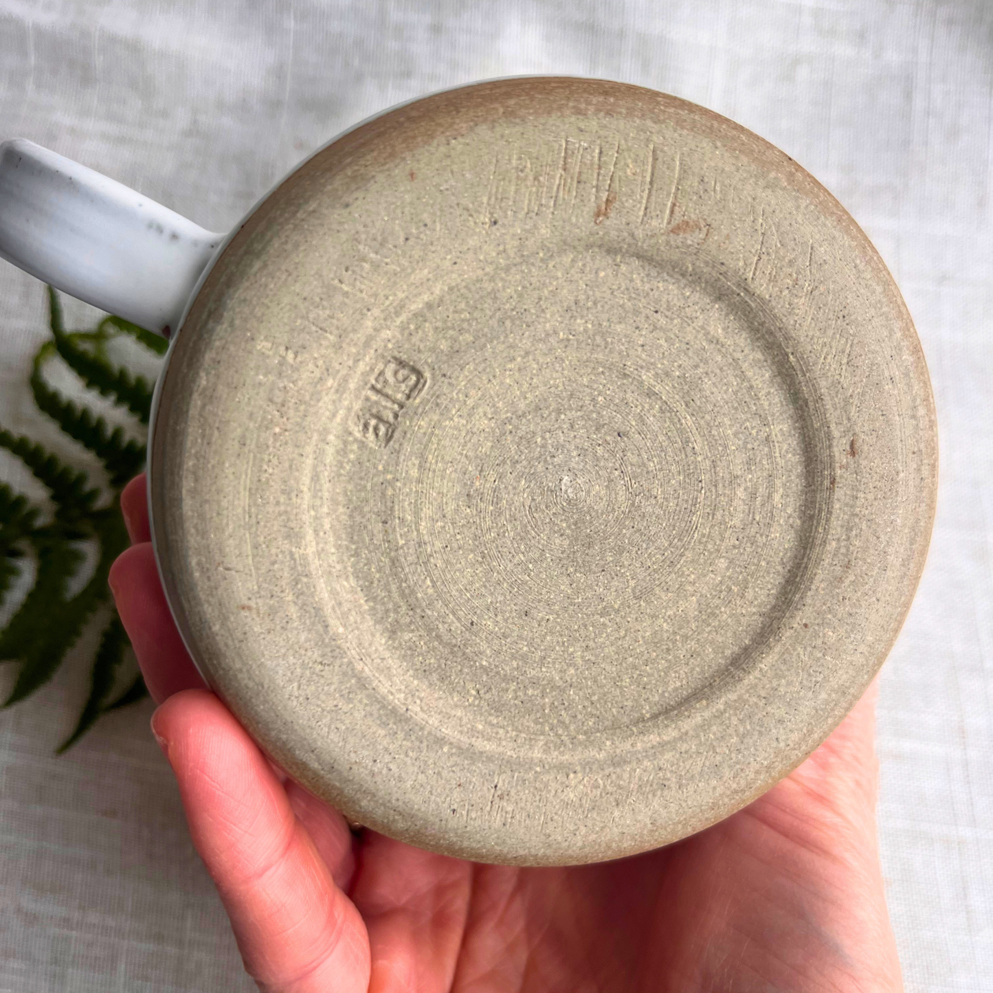 Forest Handmade Ceramic Mug Green & White