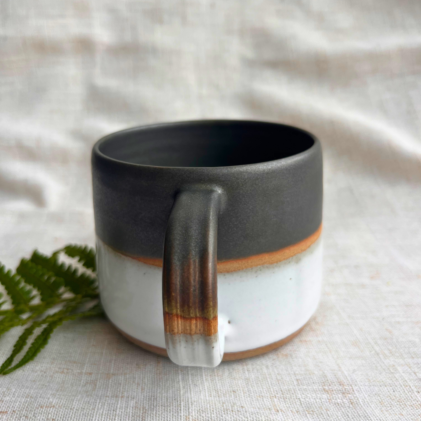 Forest Handmade Ceramic Mug Green & White