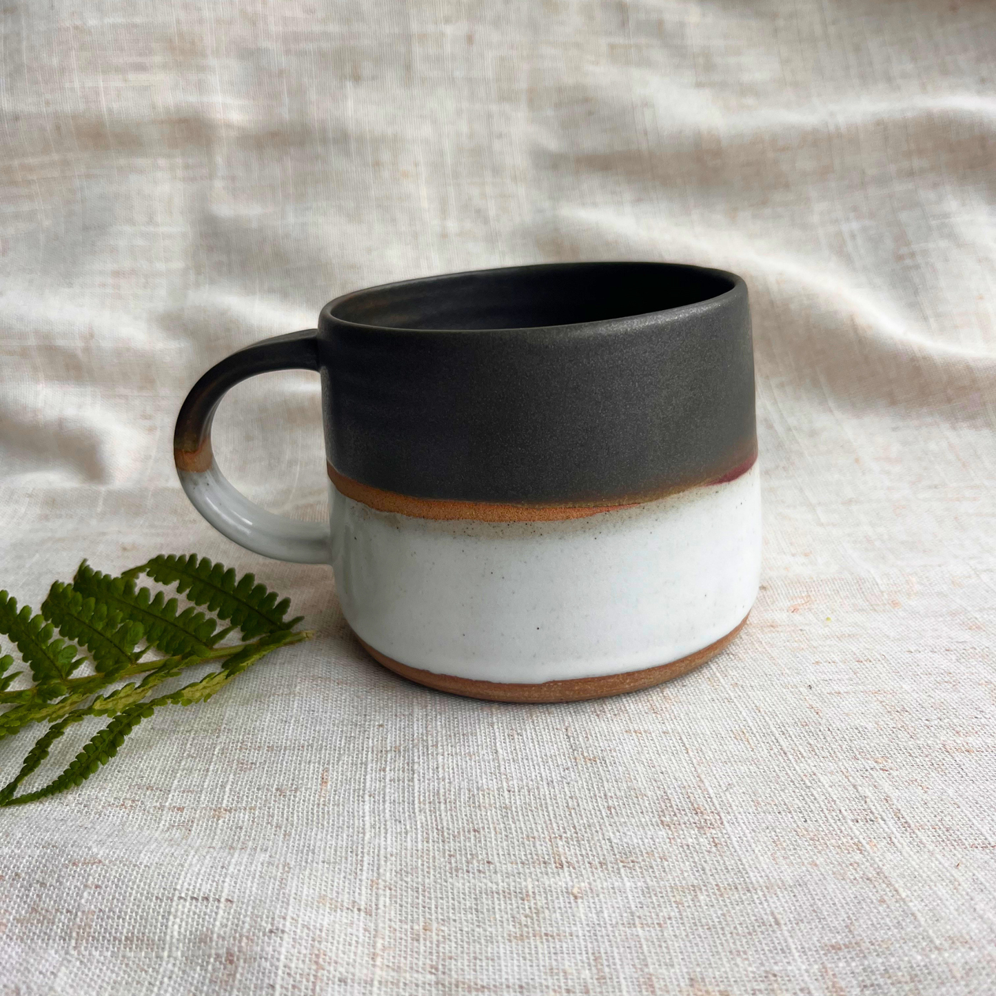 Forest Handmade Ceramic Mug Green & White