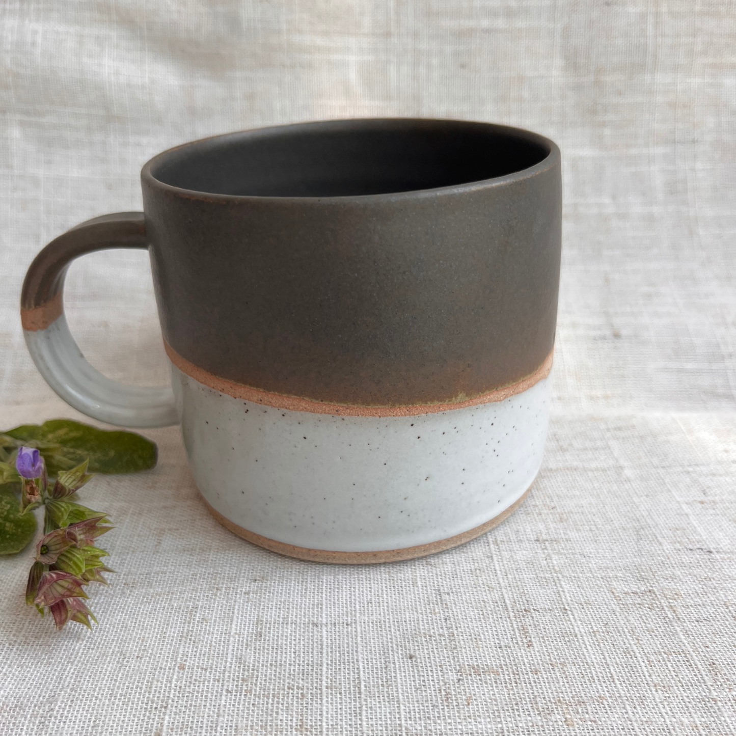 Forest Handmade Ceramic Mug Green & White