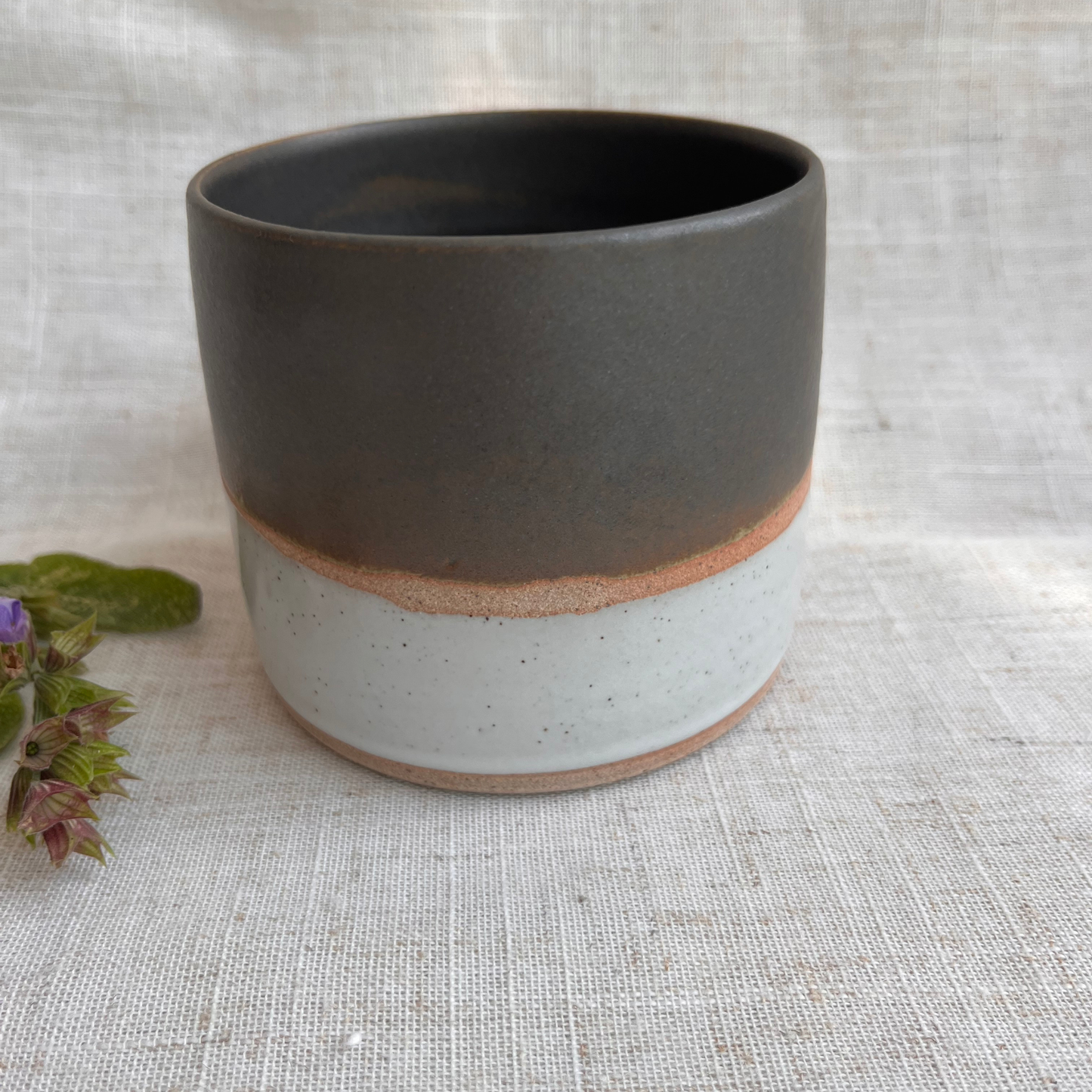 Forest Handmade Ceramic Mug Green & White