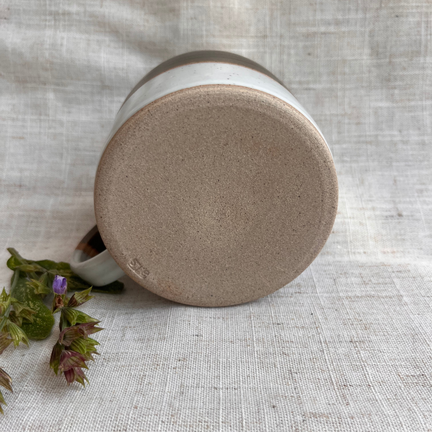 Forest Handmade Ceramic Mug Green & White