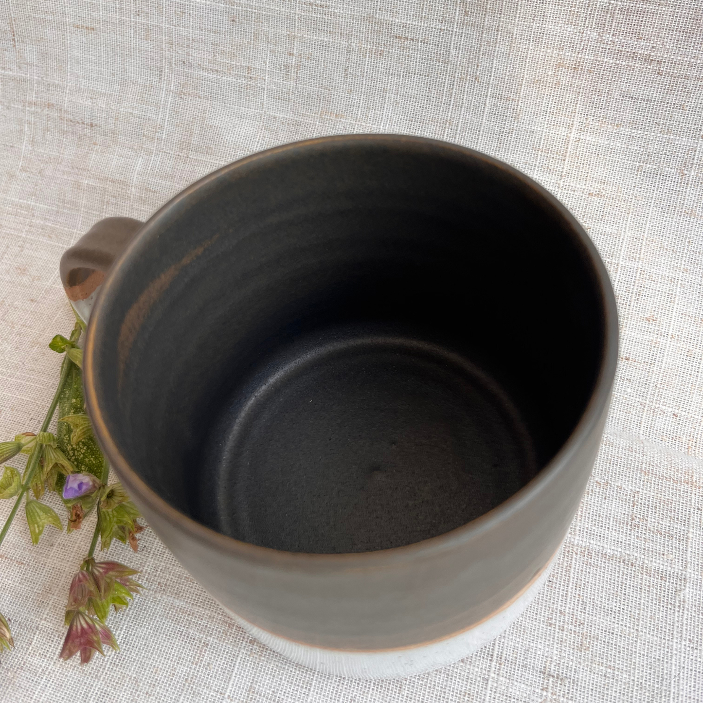 Forest Handmade Ceramic Mug Green & White