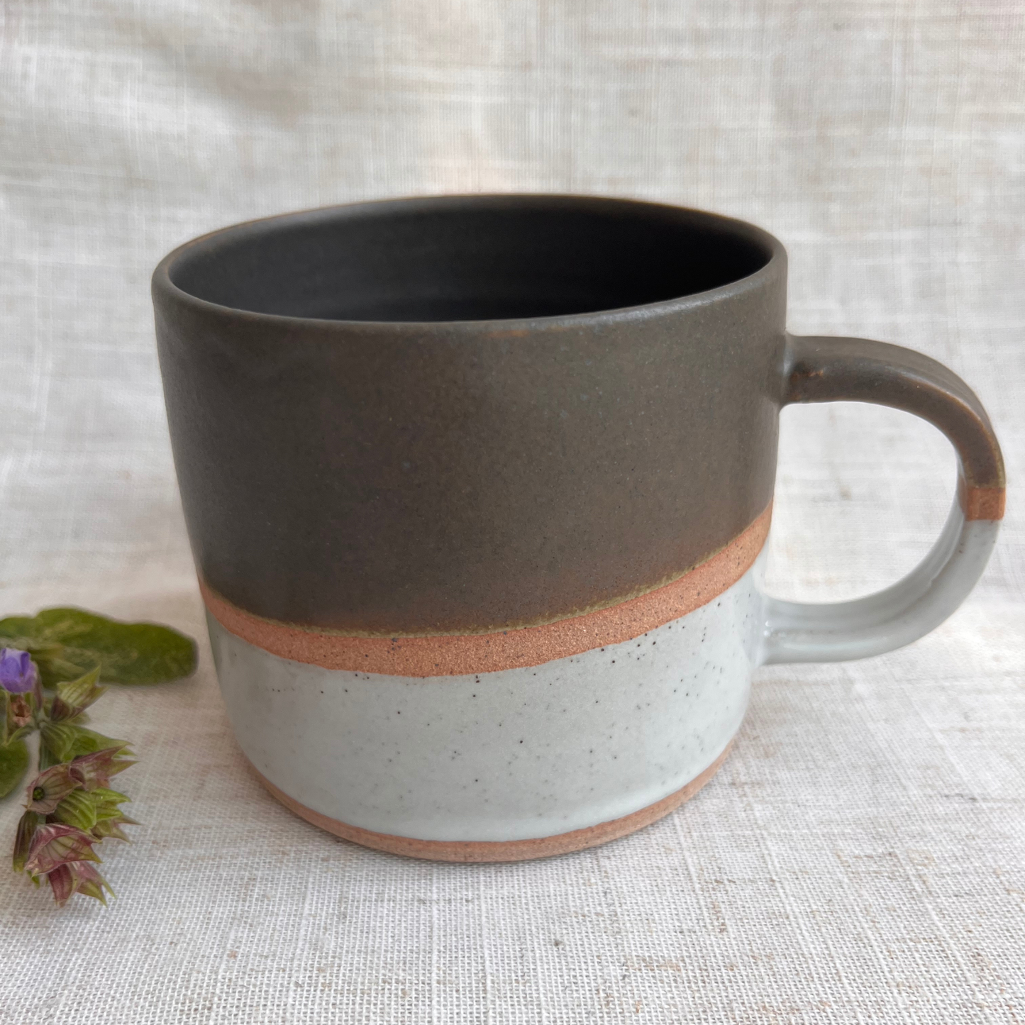 Forest Handmade Ceramic Mug Green & White