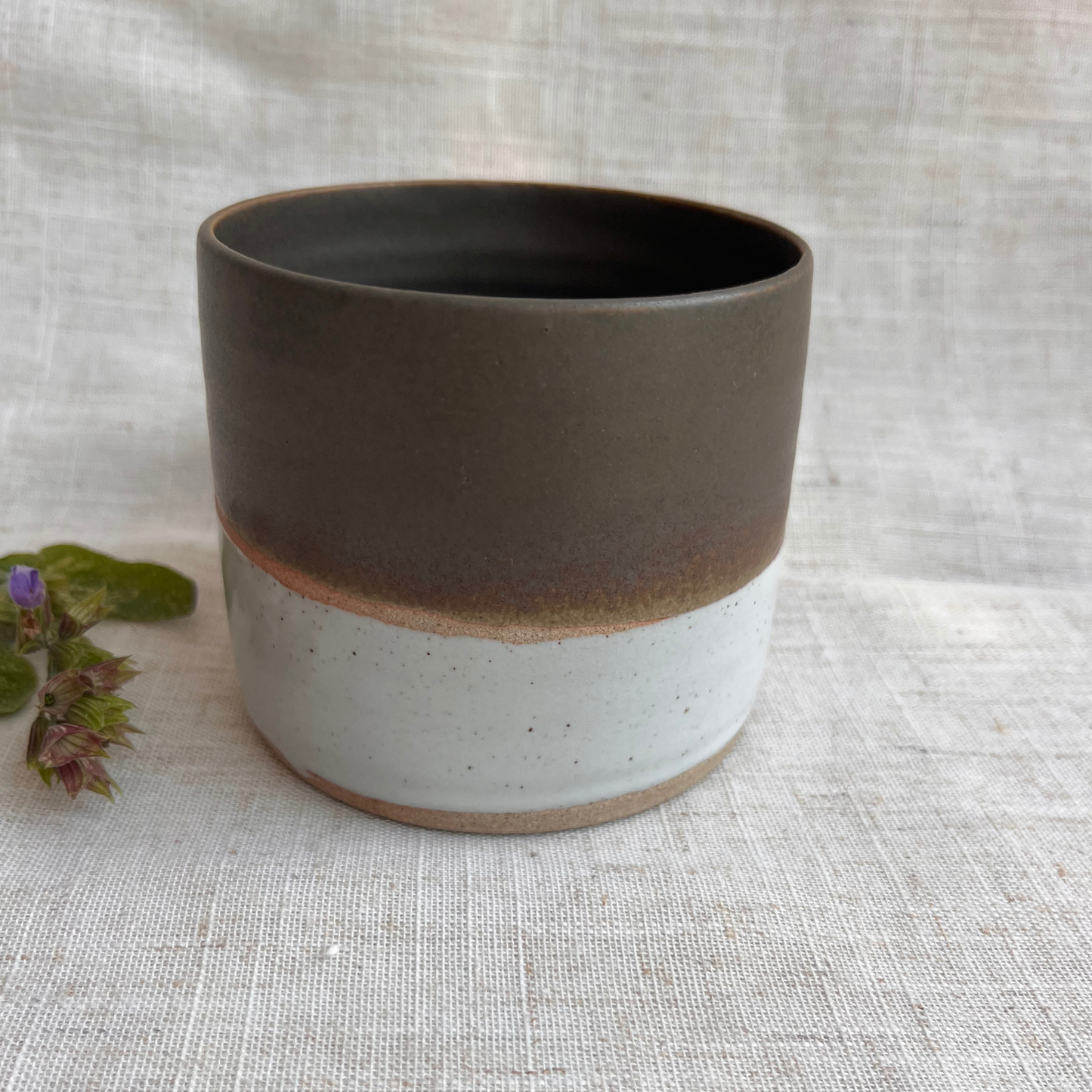Forest Handmade Ceramic Mug Green & White