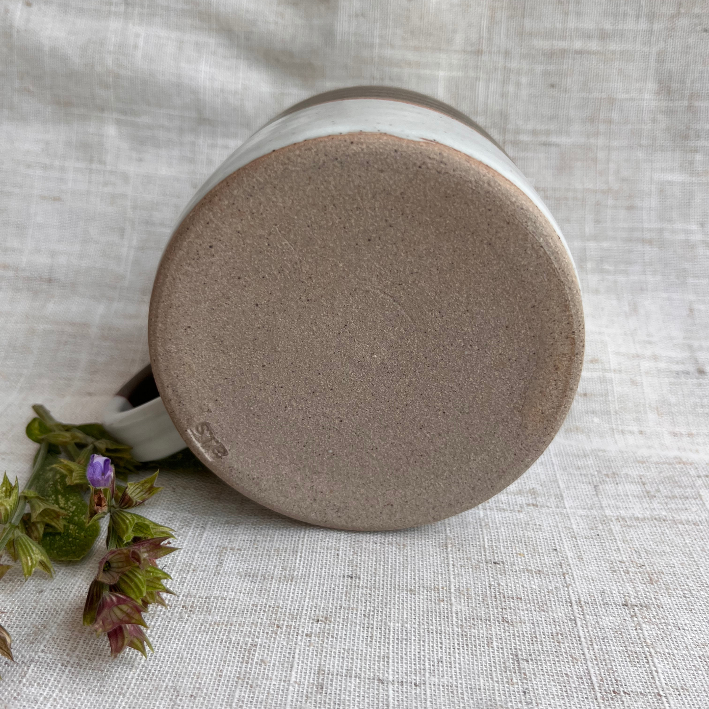 Forest Handmade Ceramic Mug Green & White