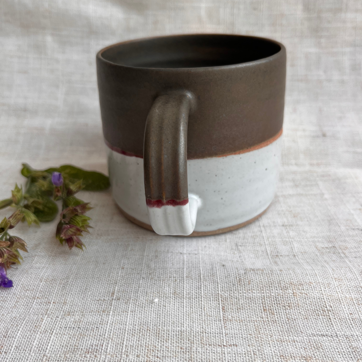 Forest Handmade Ceramic Mug Green & White