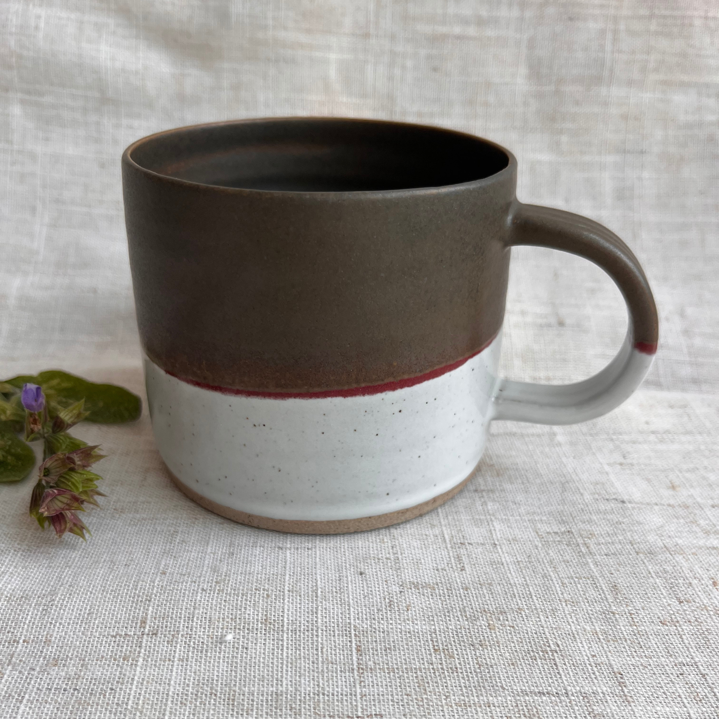 Forest Handmade Ceramic Mug Green & White