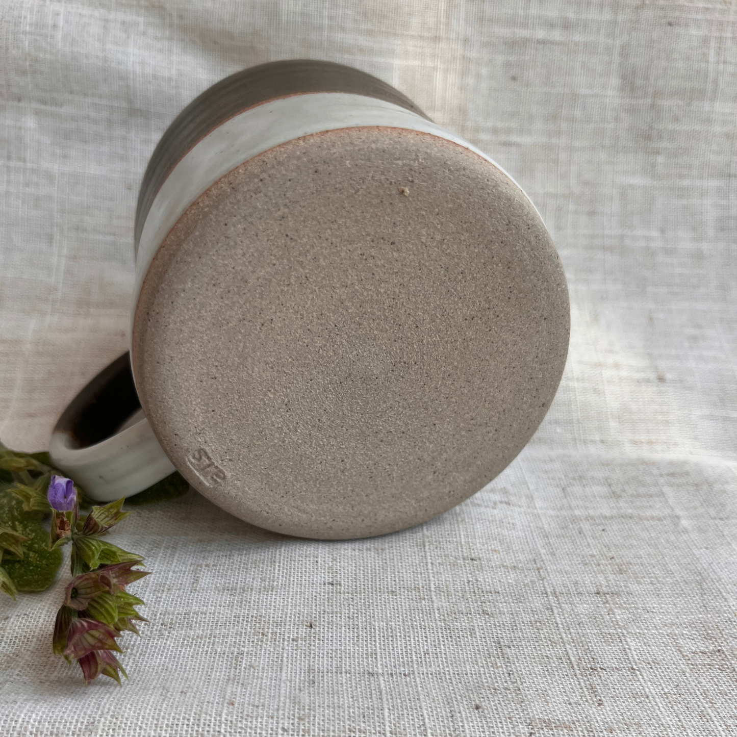 Forest Handmade Ceramic Mug Green & White